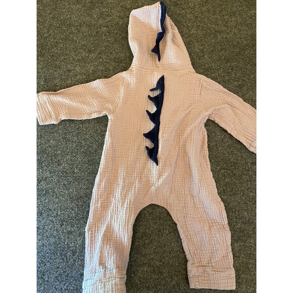 Crinkled Cotton Dino Romper Toddler 18-24m Lavender Zip Up Hooded 1-pc. (EU‎ 90) - Picture 3 of 12